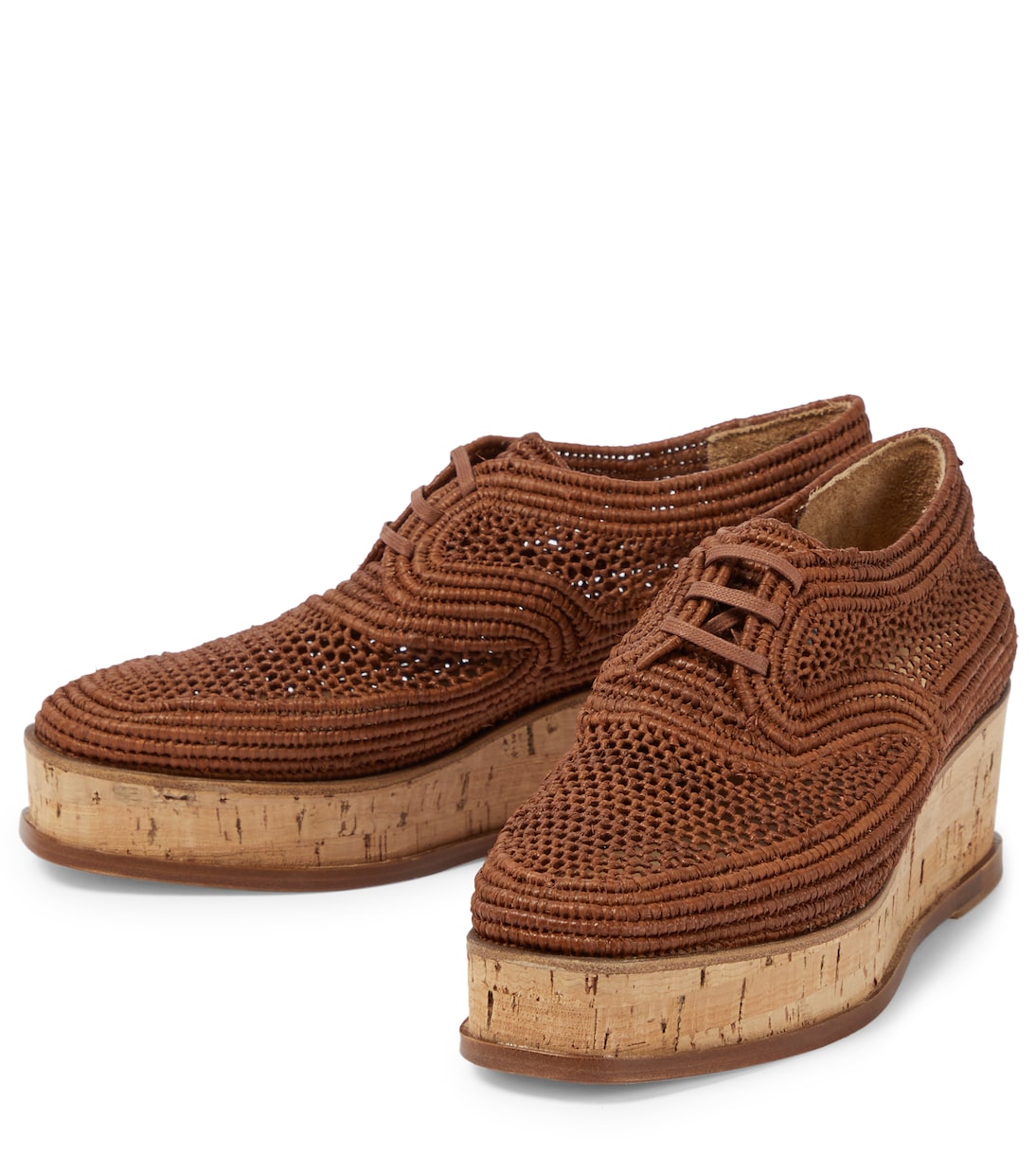 x Clergerie Harold woven raffia platform Derby shoes | Gabriela Hearst