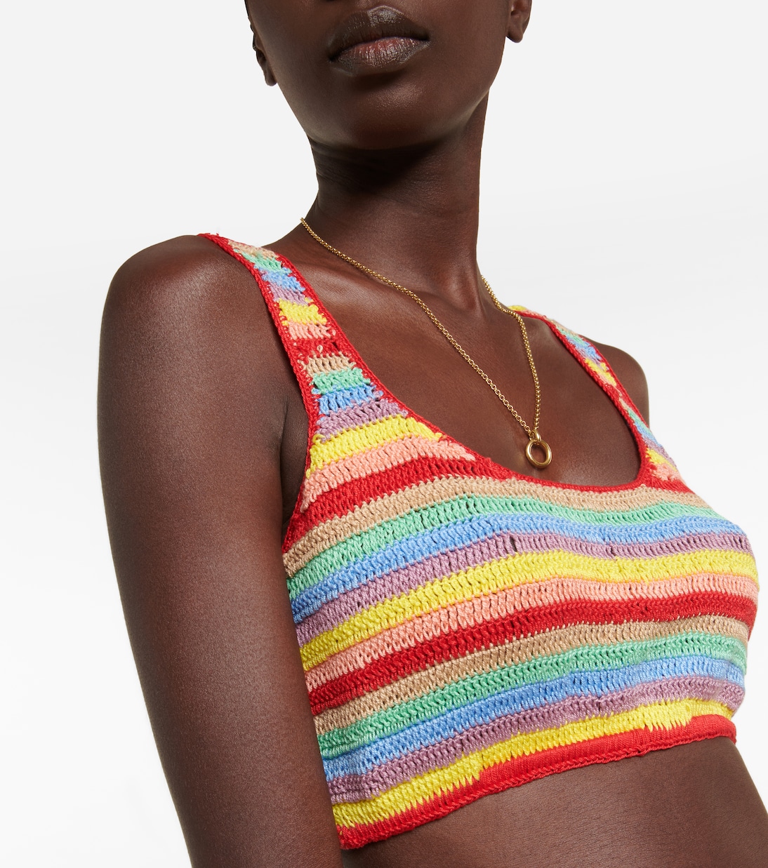 Crop top de algodón con croché | Anna Kosturova