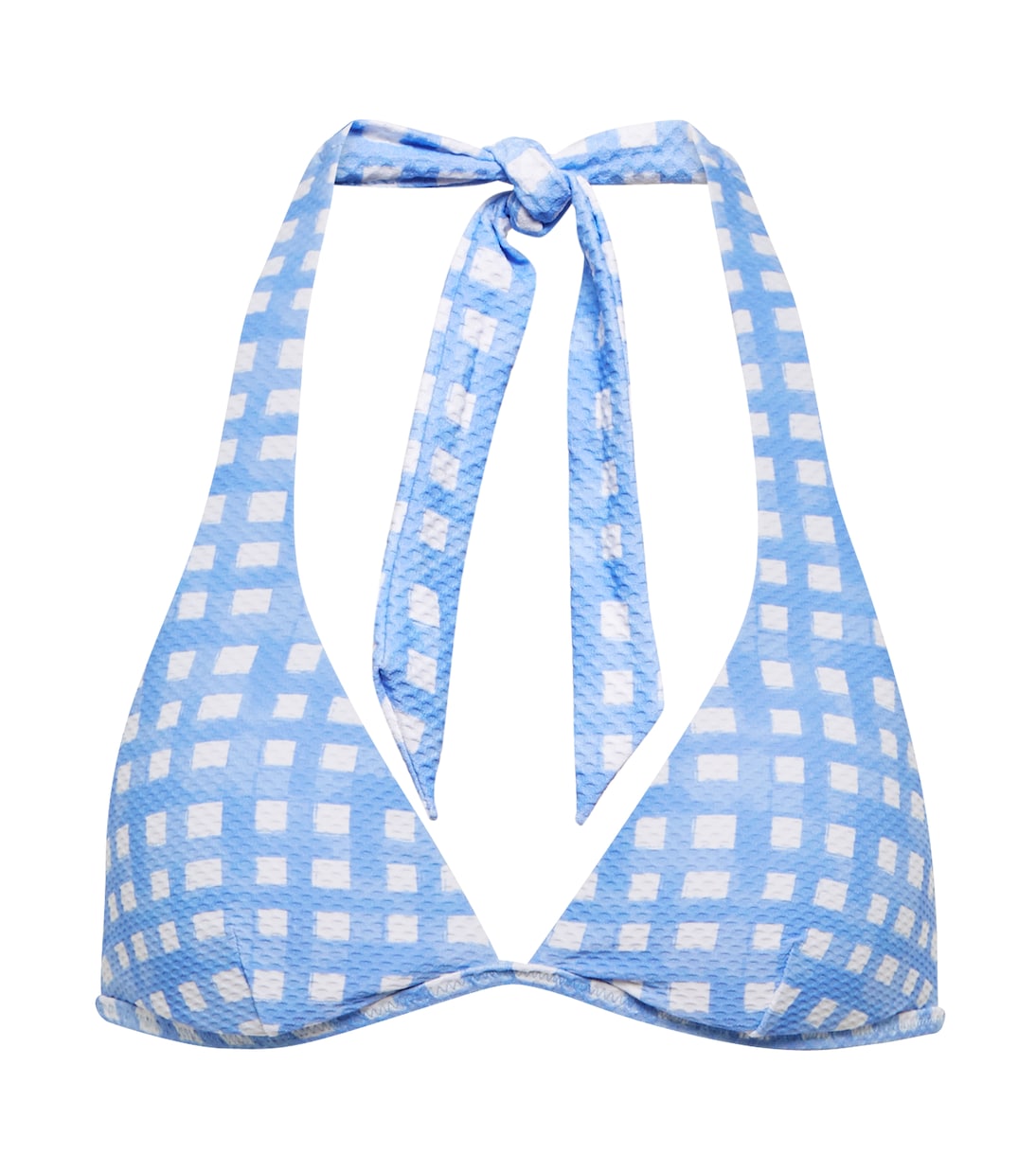 Top de bikini de cuadros con cuello halter | Heidi Klein