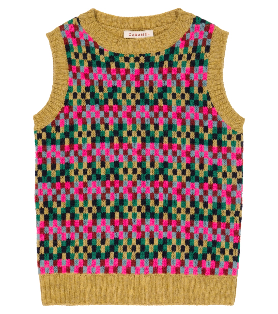 Maple intarsia wool-blend vest | Caramel