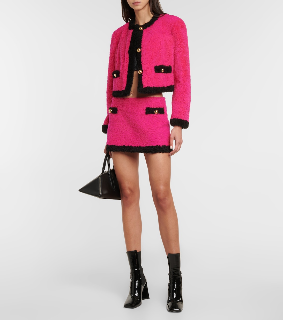 Chaqueta de borrego cropped | Blancha
