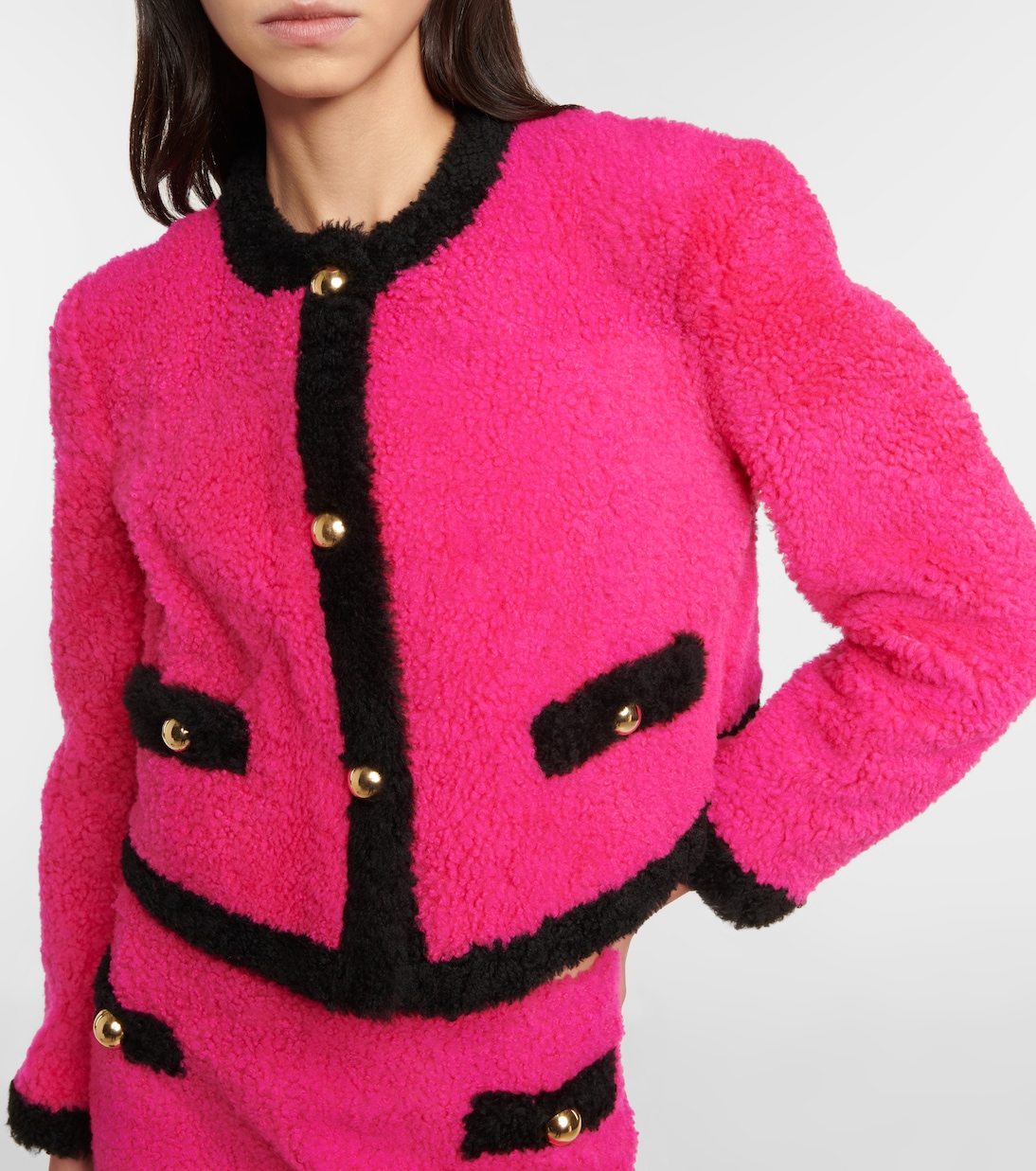Chaqueta de borrego cropped | Blancha