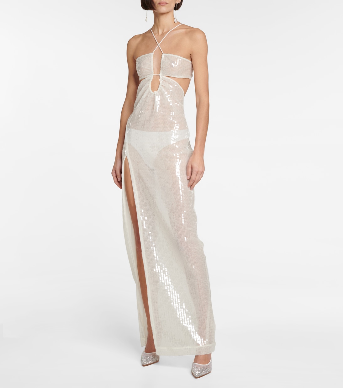 Bridal sequined tulle gown | Nensi Dojaka