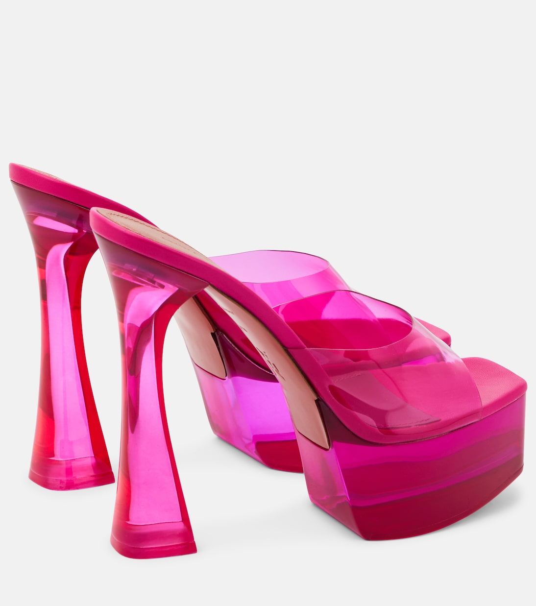 Dalida Glass PVC platform mules | Amina Muaddi