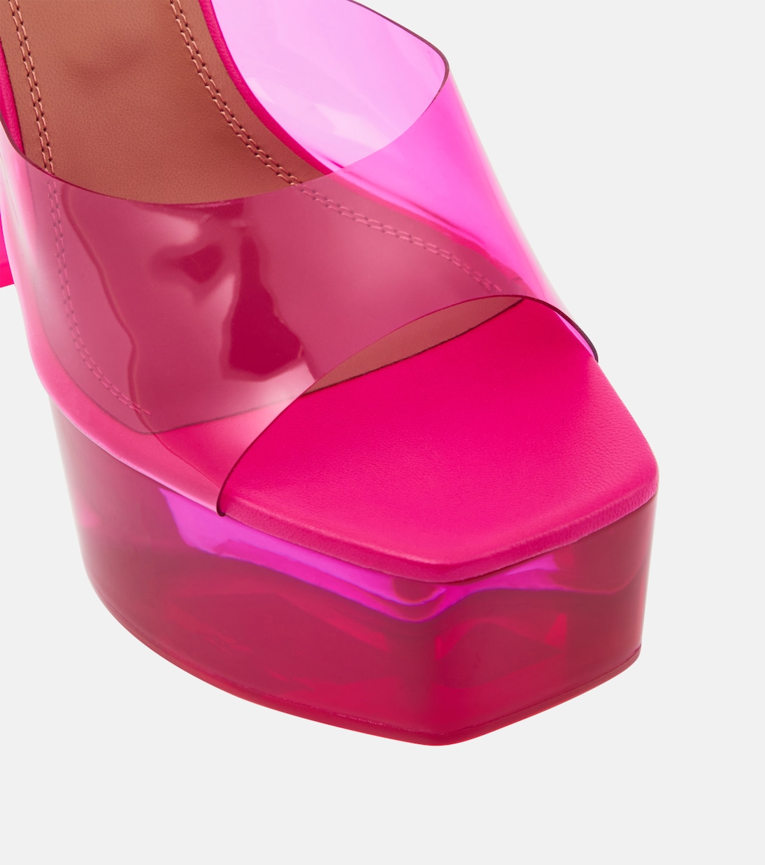 Dalida Glass PVC platform mules | Amina Muaddi