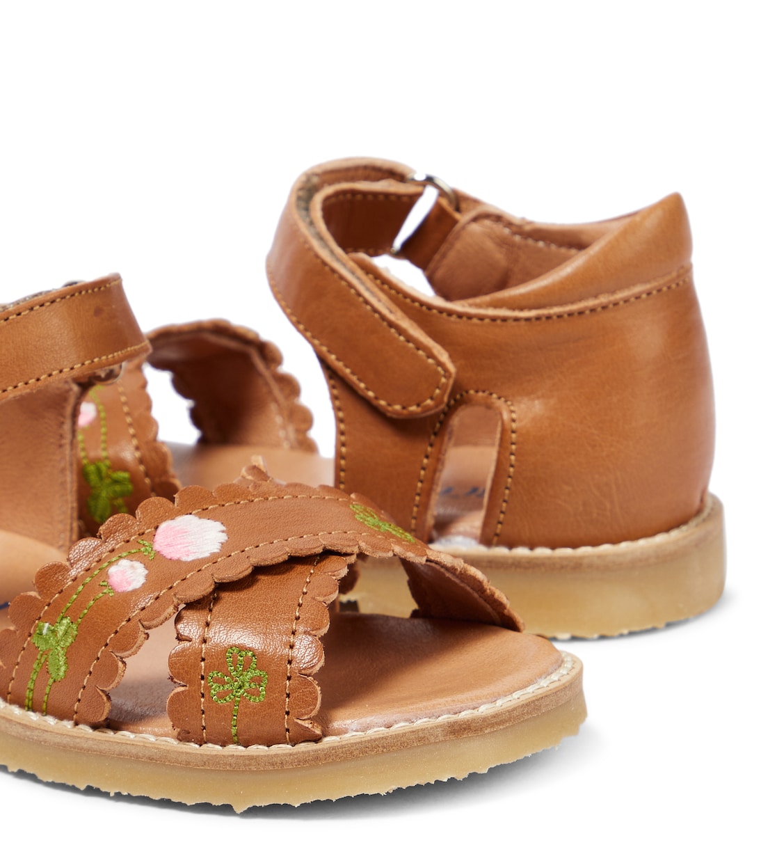 Sandali in pelle con ricamo | Petit Nord
