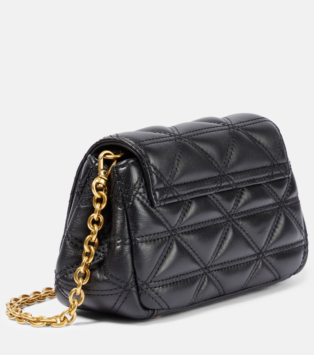 Hazel quilted leather shoulder bag in black - Vivienne