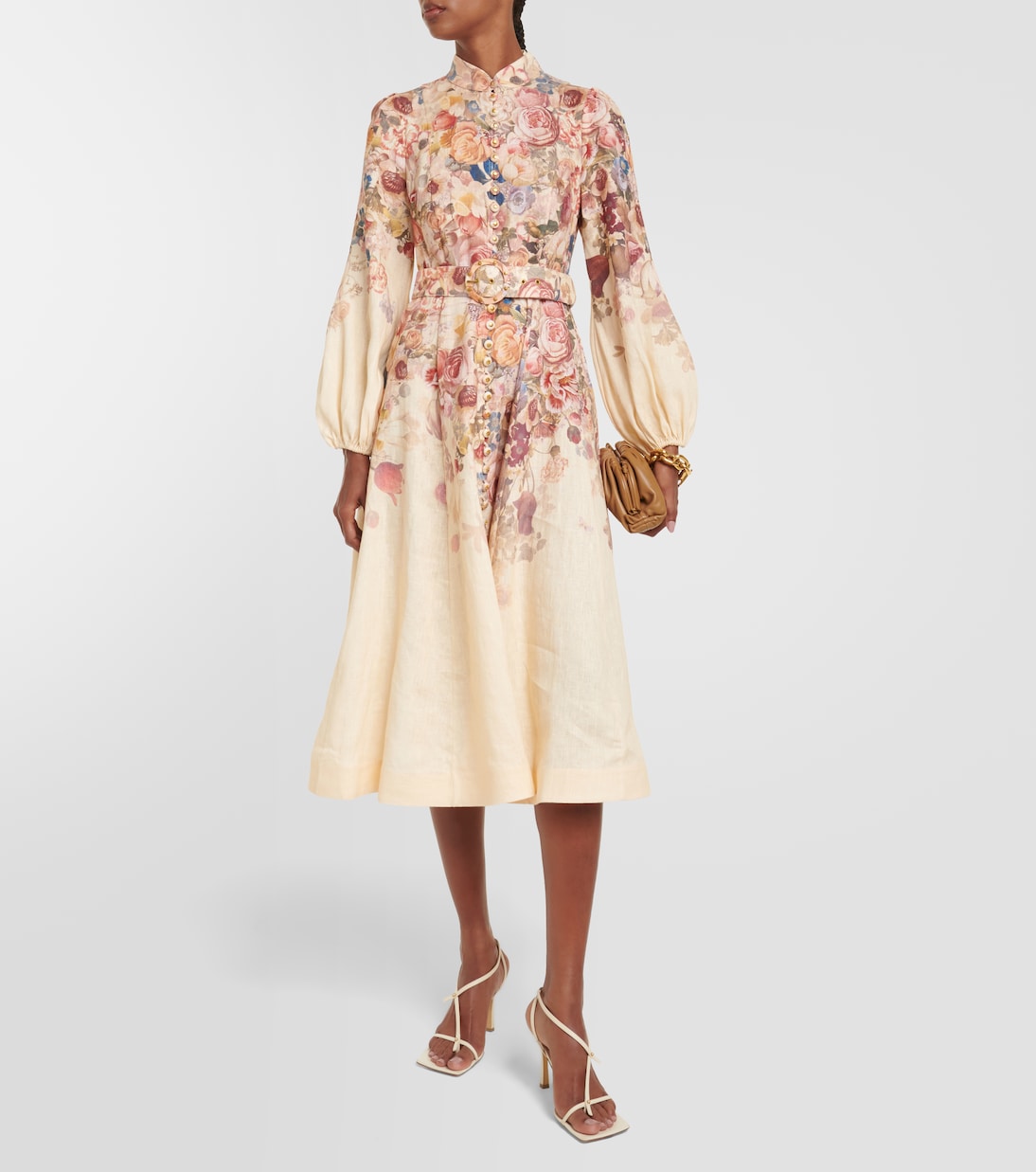 Abito chemisier Luminosity in lino con stampa | Zimmermann