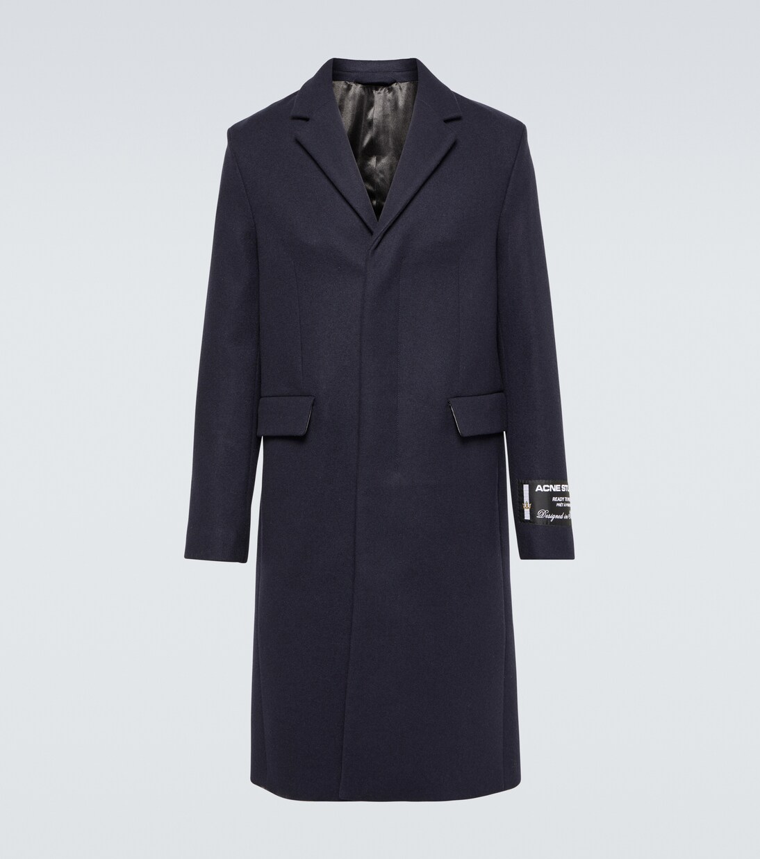 Single-breasted wool-blend coat in blue - Acne Studios