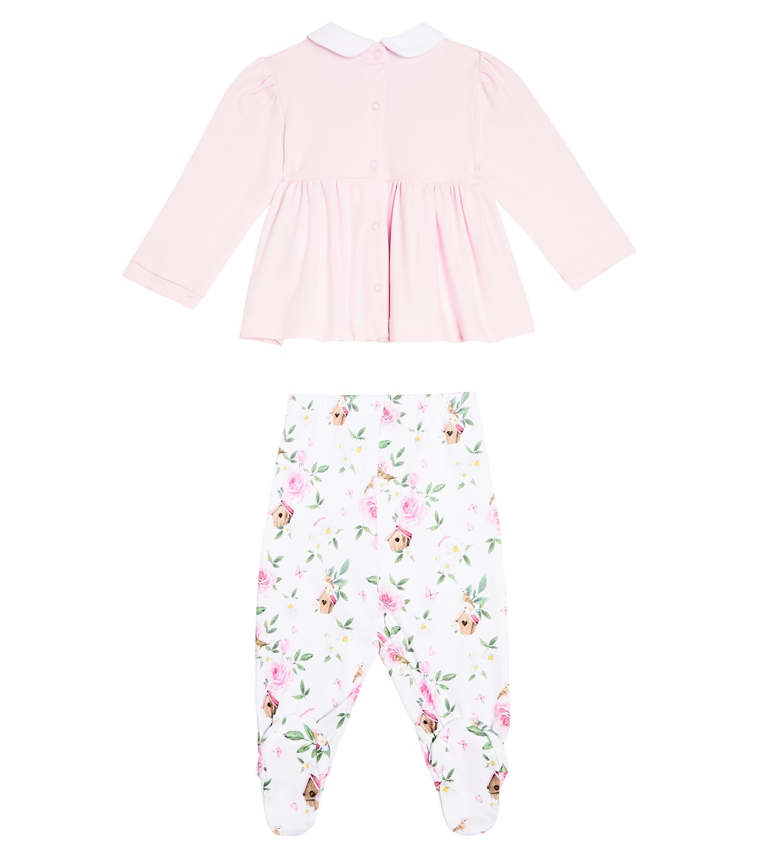 Baby floral top and footed pants set | Monnalisa