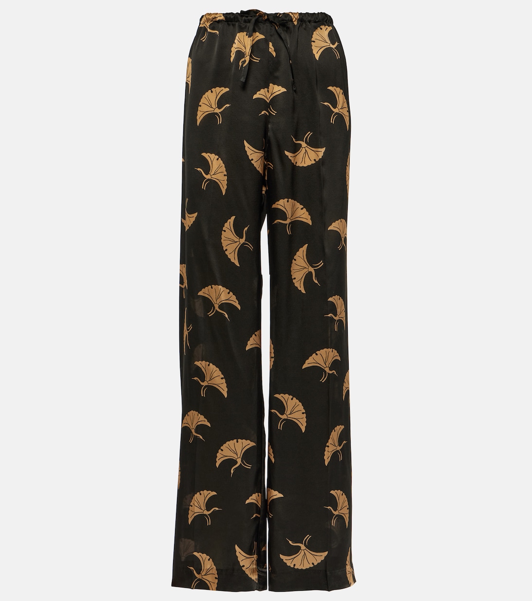 Pantaloni a gamba larga in raso di seta | Dries Van Noten