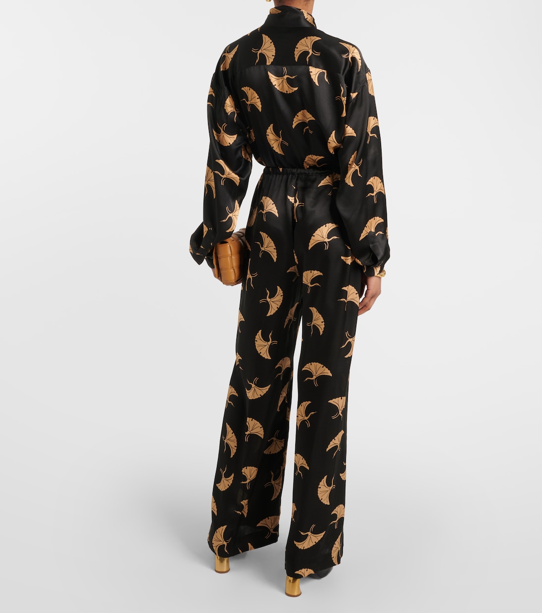 Pantaloni a gamba larga in raso di seta | Dries Van Noten