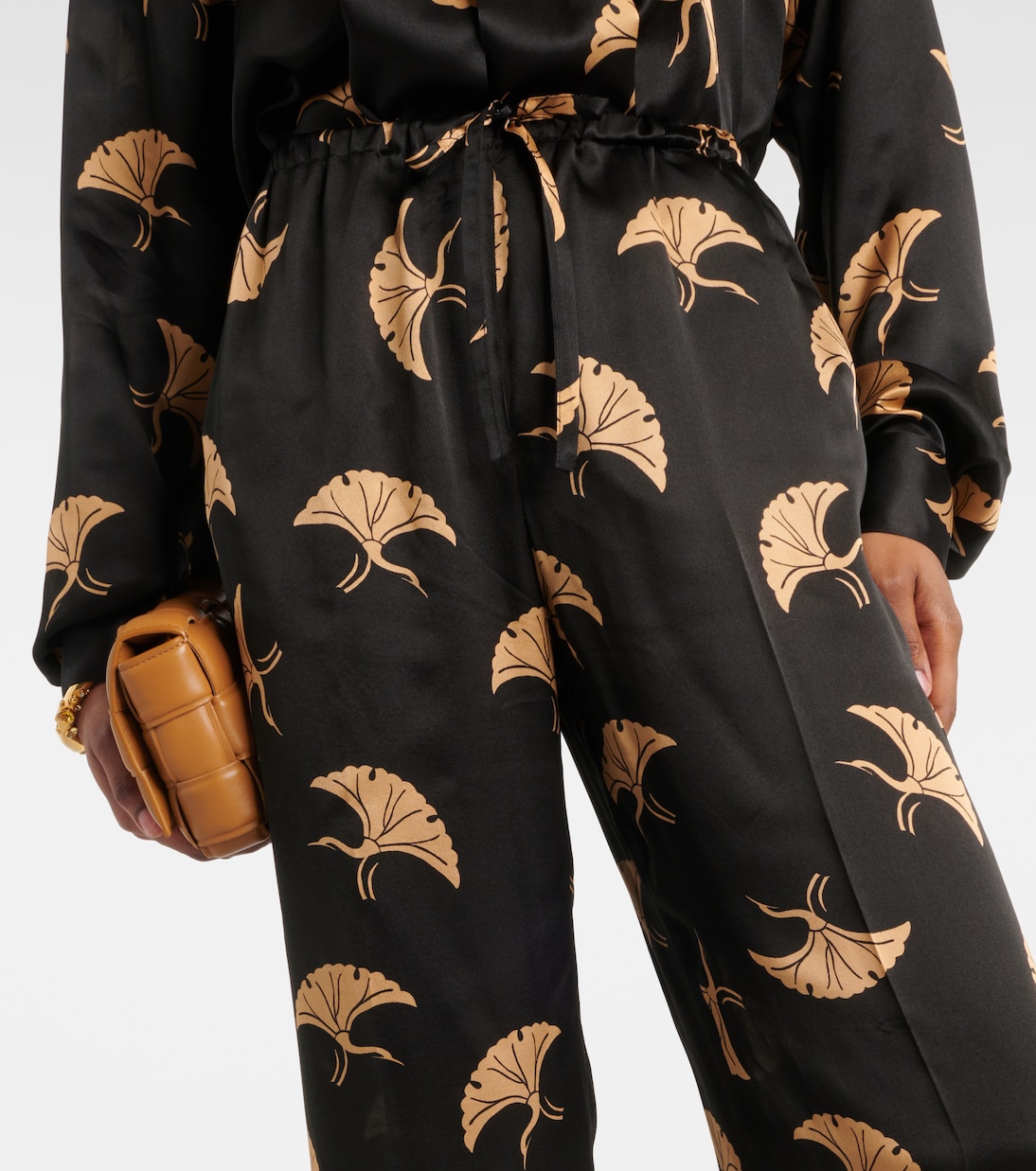 Pantaloni a gamba larga in raso di seta | Dries Van Noten