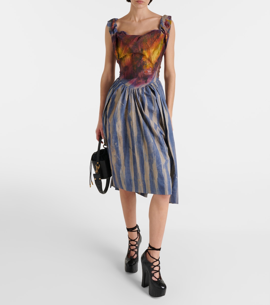 Sunday striped cotton corset dress | Vivienne Westwood