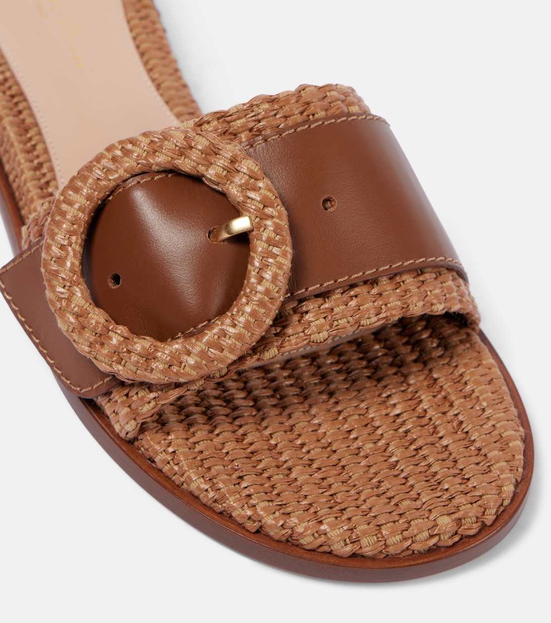 Pantoletten Marbella aus Raffiabast mit Leder | Gianvito Rossi