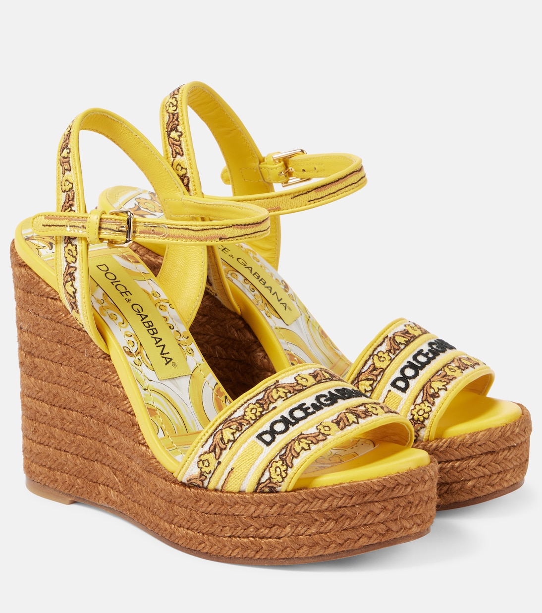 Espadrillas Majolica con pelle e zeppa | Dolce&Gabbana