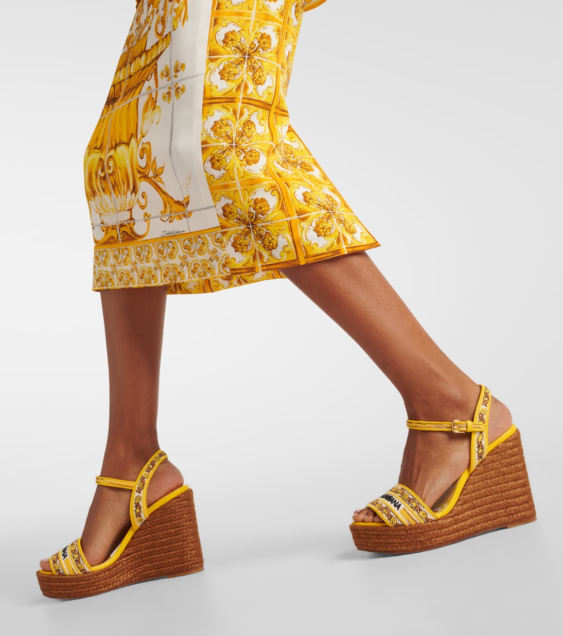 Espadrillas Majolica con pelle e zeppa | Dolce&Gabbana
