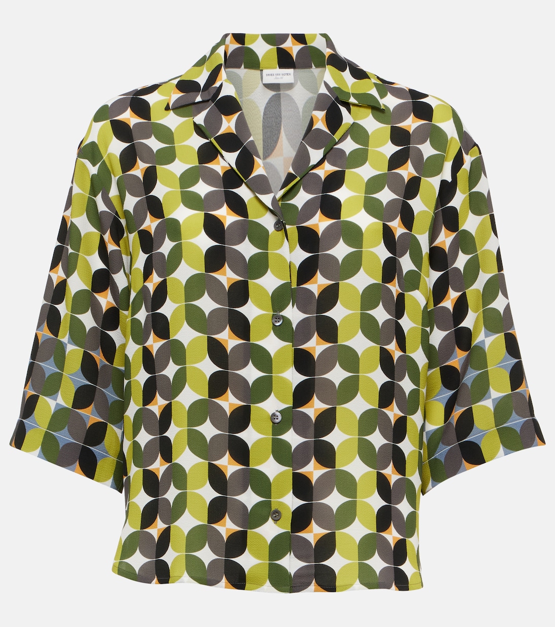 Camicia da bowling in crêpe con stampa | Dries Van Noten