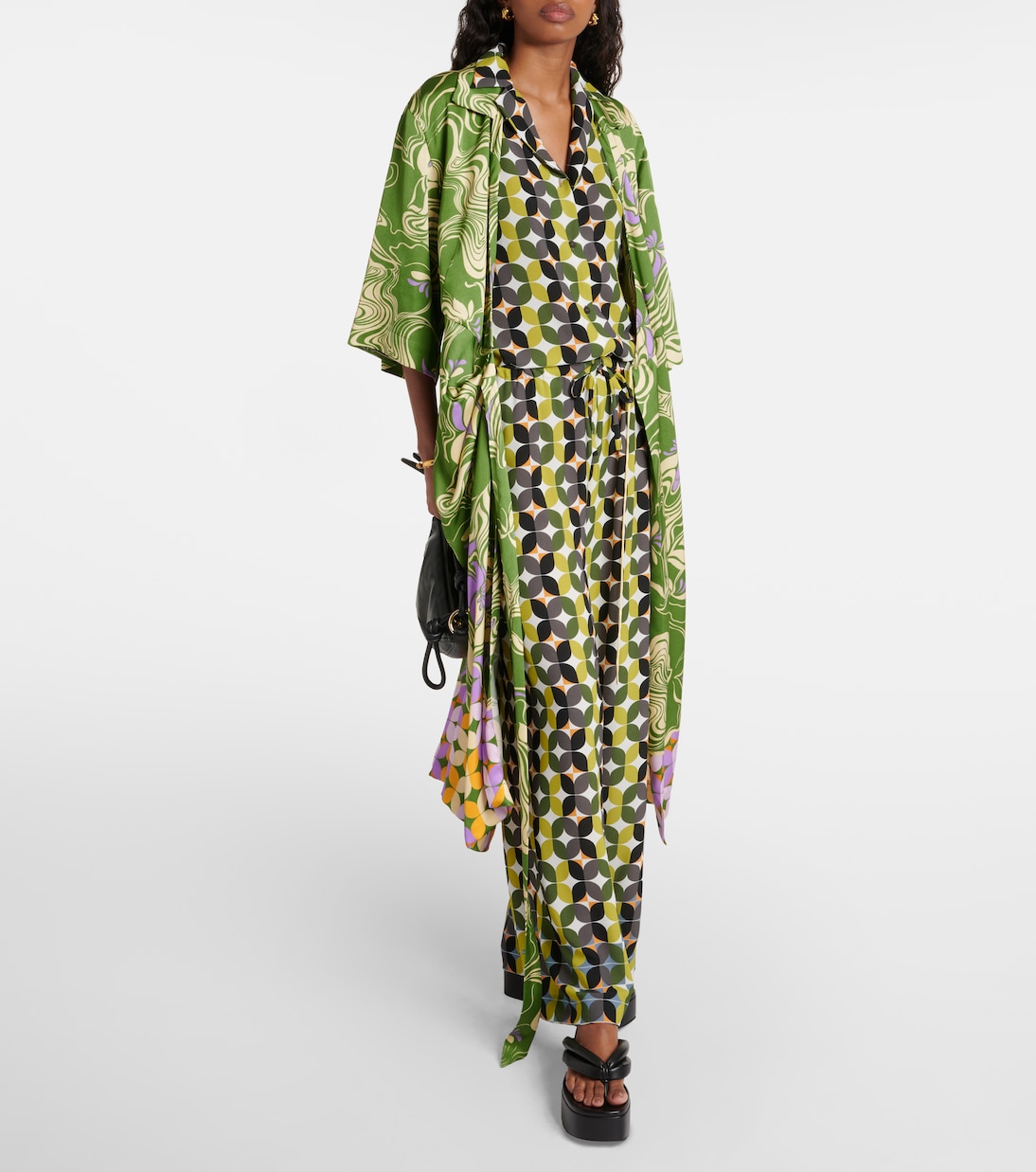 Camicia da bowling in crêpe con stampa | Dries Van Noten