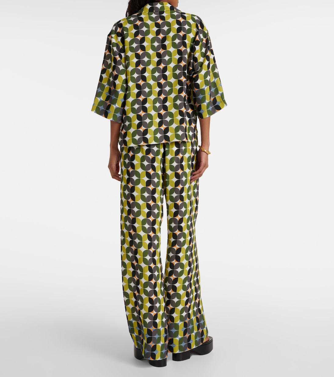 Camicia da bowling in crêpe con stampa | Dries Van Noten