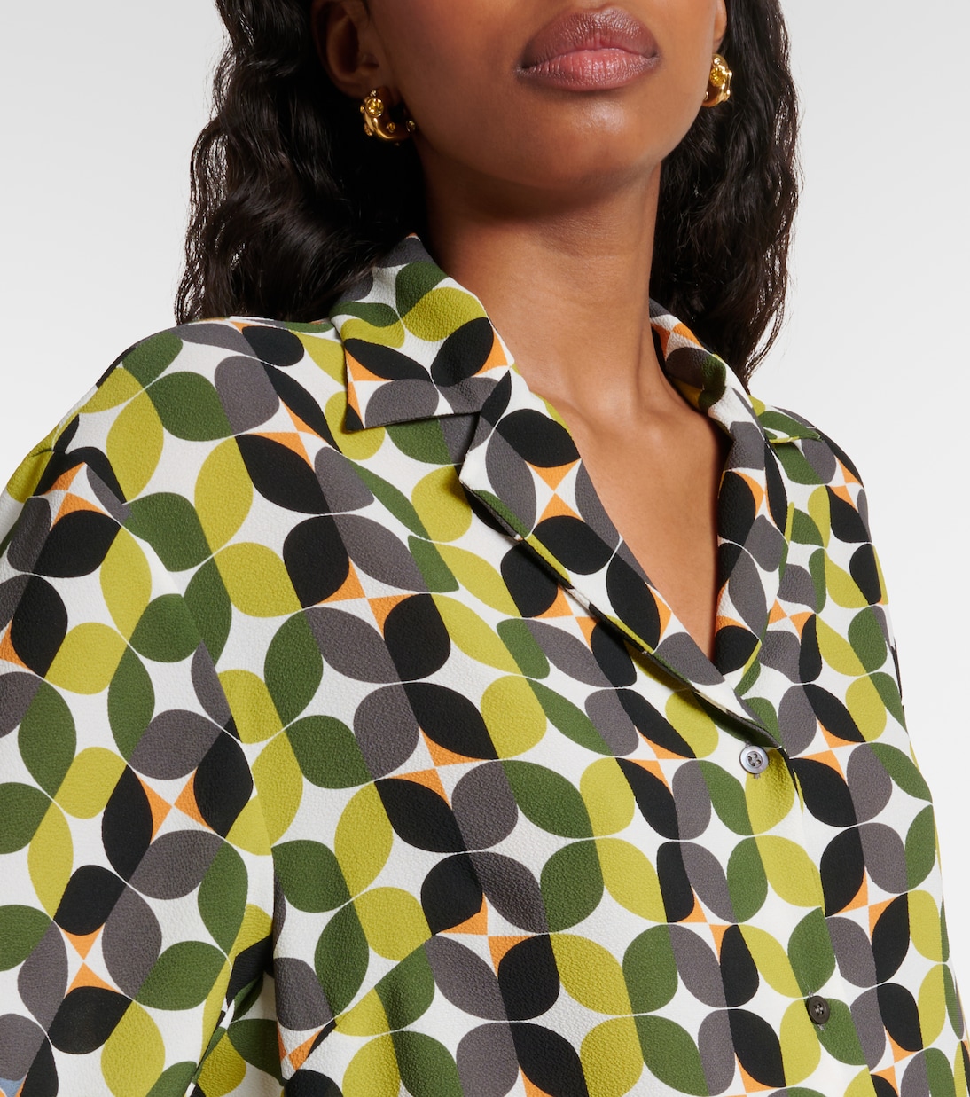Camicia da bowling in crêpe con stampa | Dries Van Noten