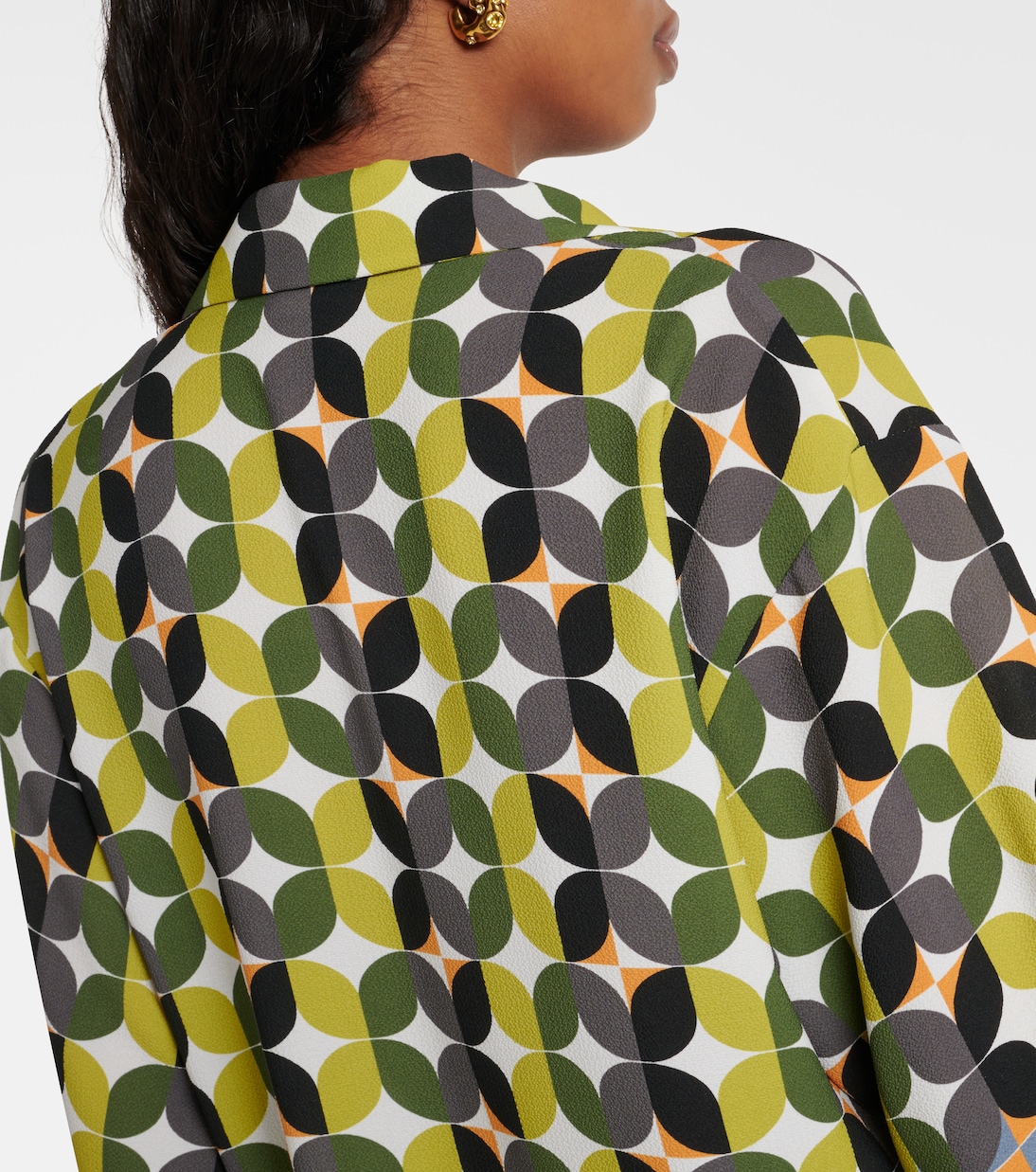 Camicia da bowling in crêpe con stampa | Dries Van Noten