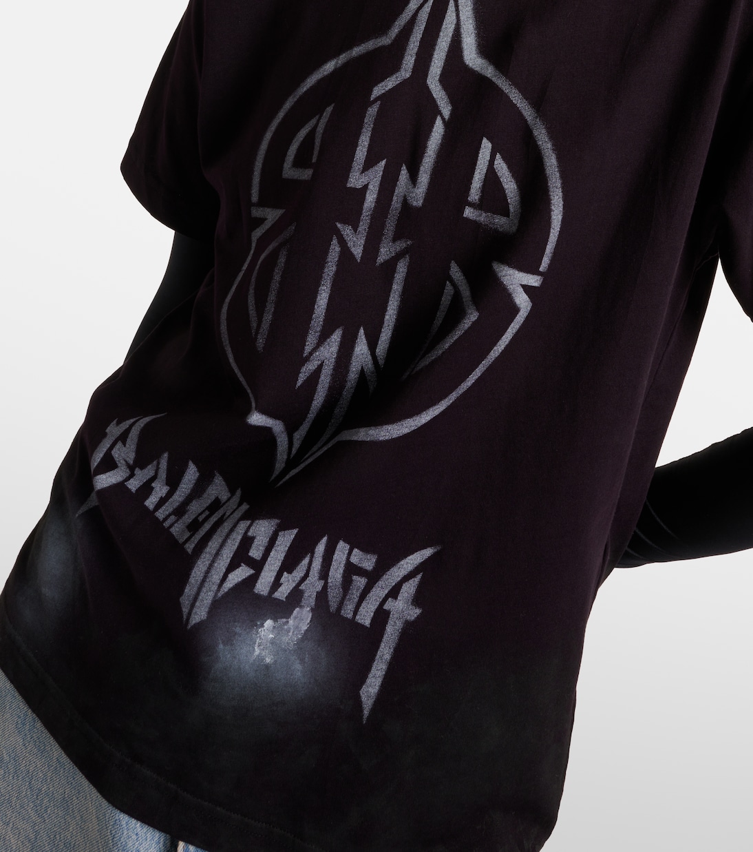 Camiseta Balenciaga Bb Oversize en Algodón Jersey con Toque Metálico para Jóvenes