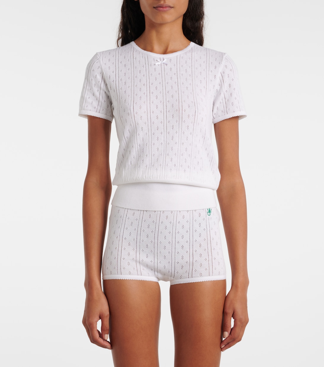 Pointelle cotton and cashmere top | JW Anderson