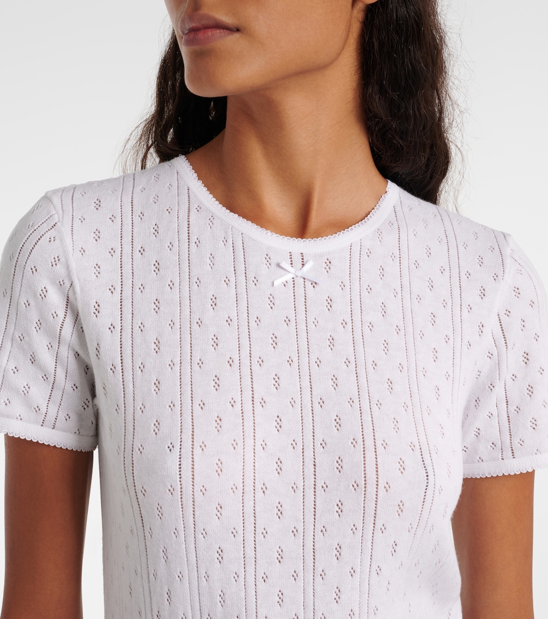 Pointelle cotton and cashmere top | JW Anderson