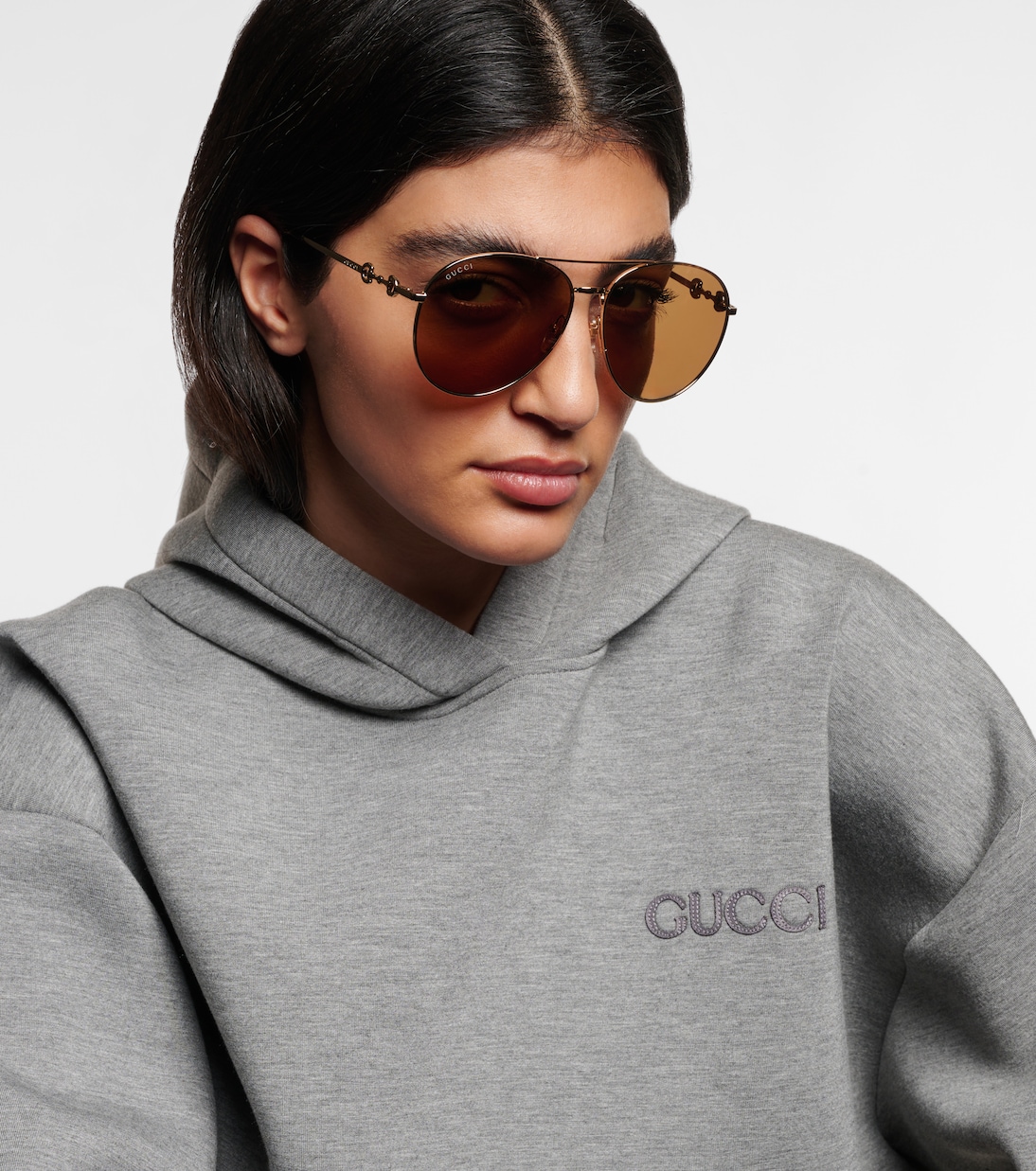 Occhiali da sole GUCCI Horsebit con stile aviatore per giovani trendsetter
