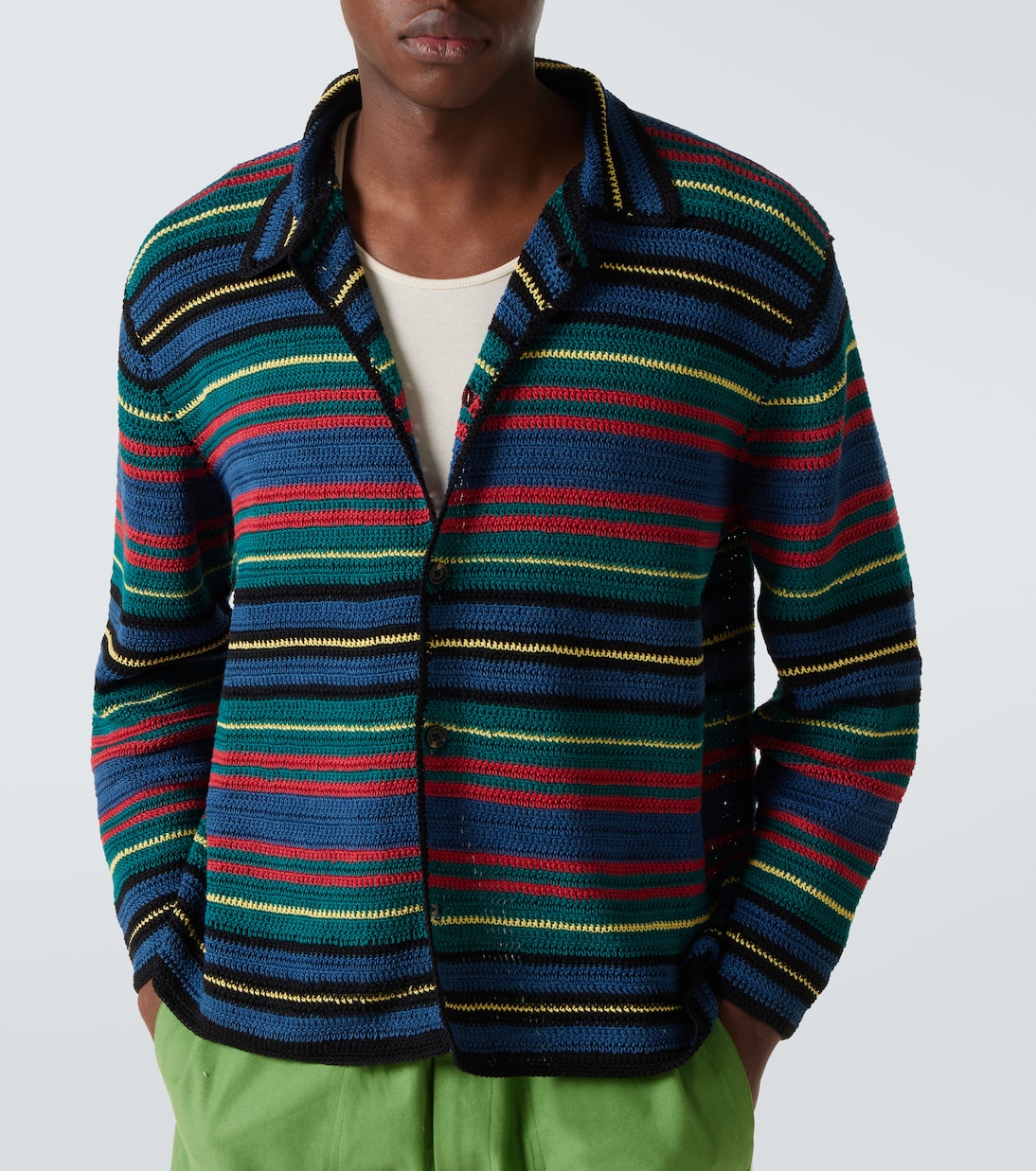 Camicia Riverbank in crochet di cotone | Bode