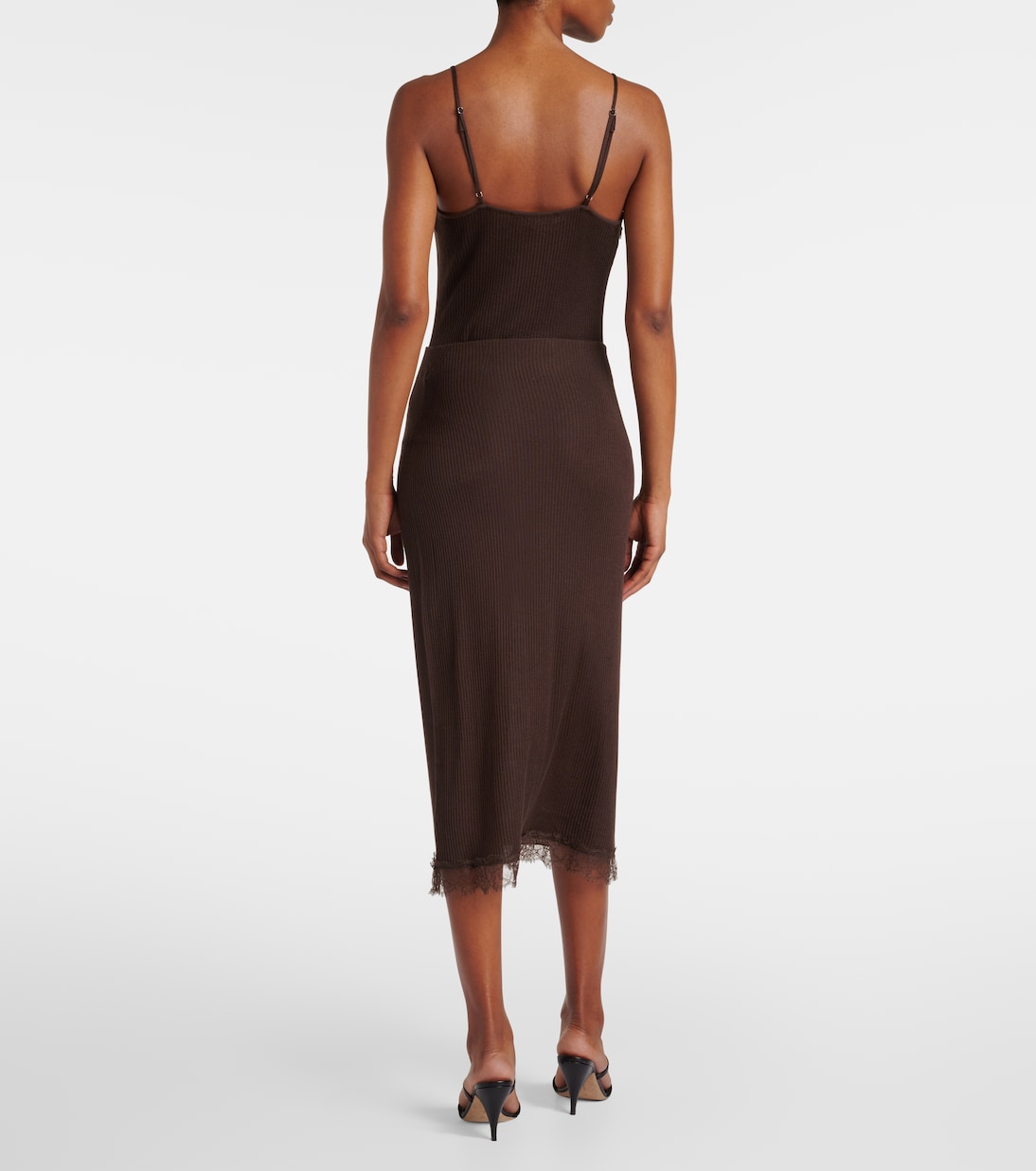 Gonna midi Indira in misto seta | The Row
