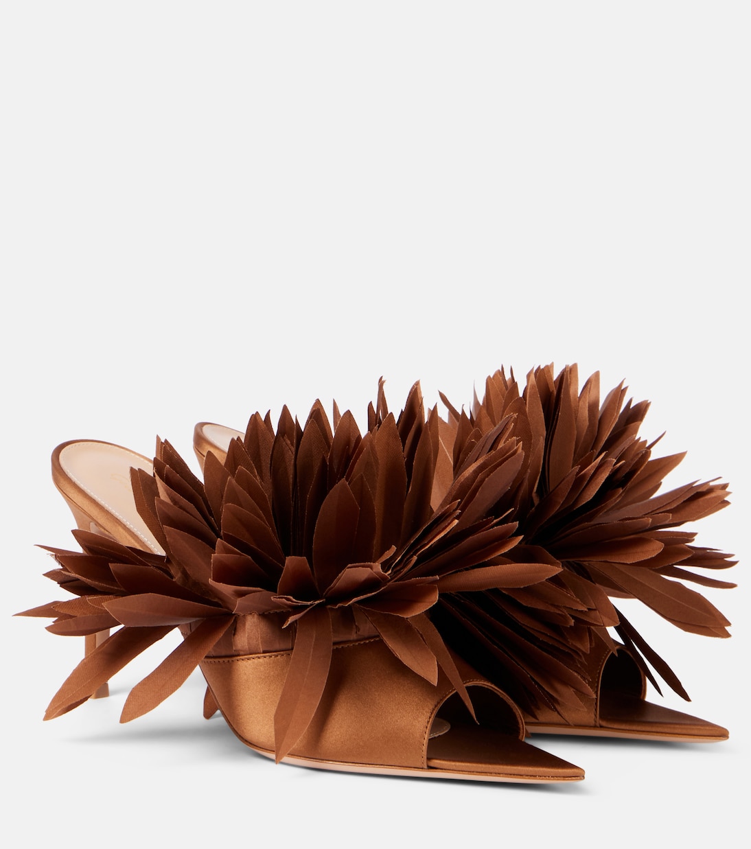 Daniah 85 appliqué crêpe satin mules | Gianvito Rossi