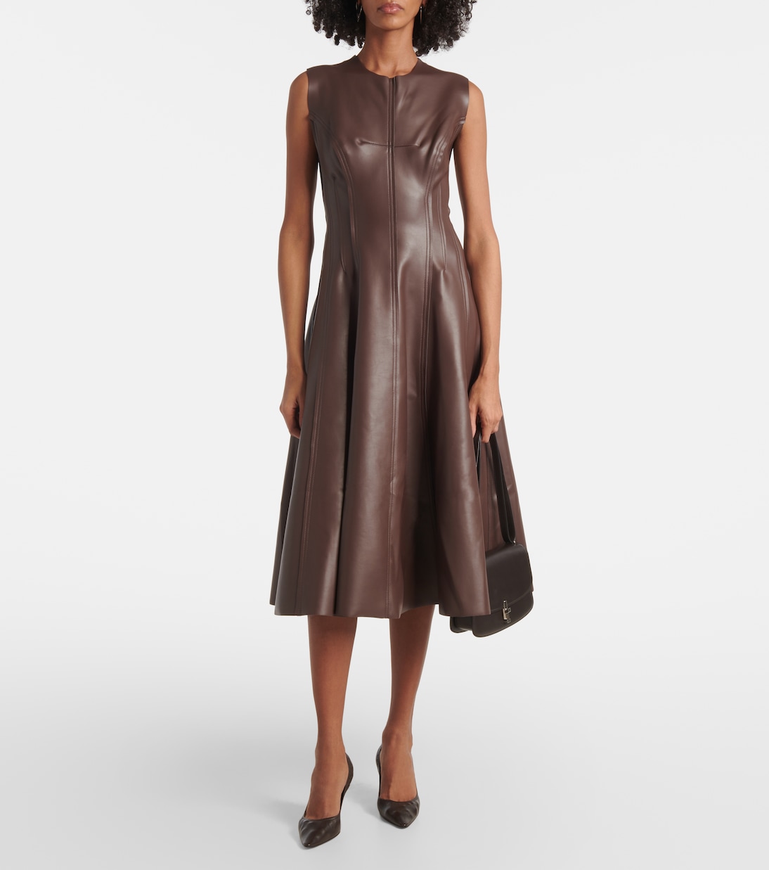Midikleid Grace aus Lederimitat | Norma Kamali