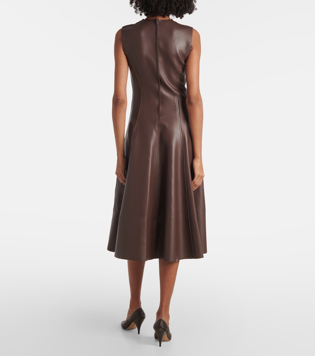 Midikleid Grace aus Lederimitat | Norma Kamali