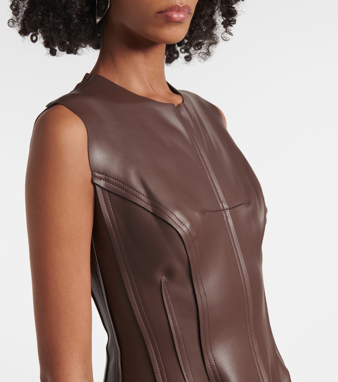 Midikleid Grace aus Lederimitat | Norma Kamali