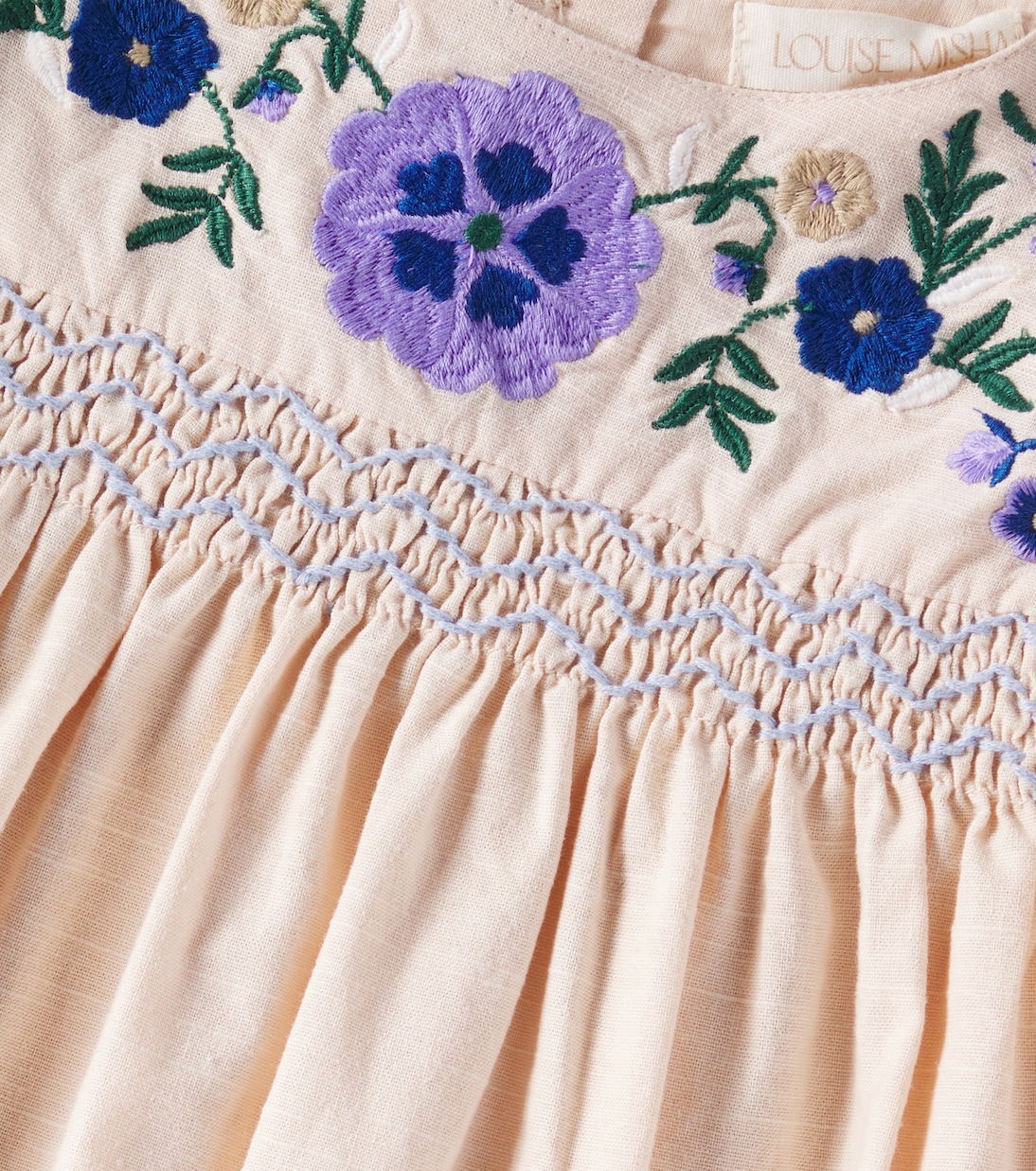 Besticktes Kleid Ana aus Baumwolle und Leinen | Louise Misha
