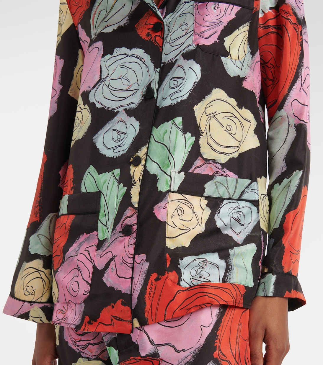 Camicia in seta con stampa floreale | Marni