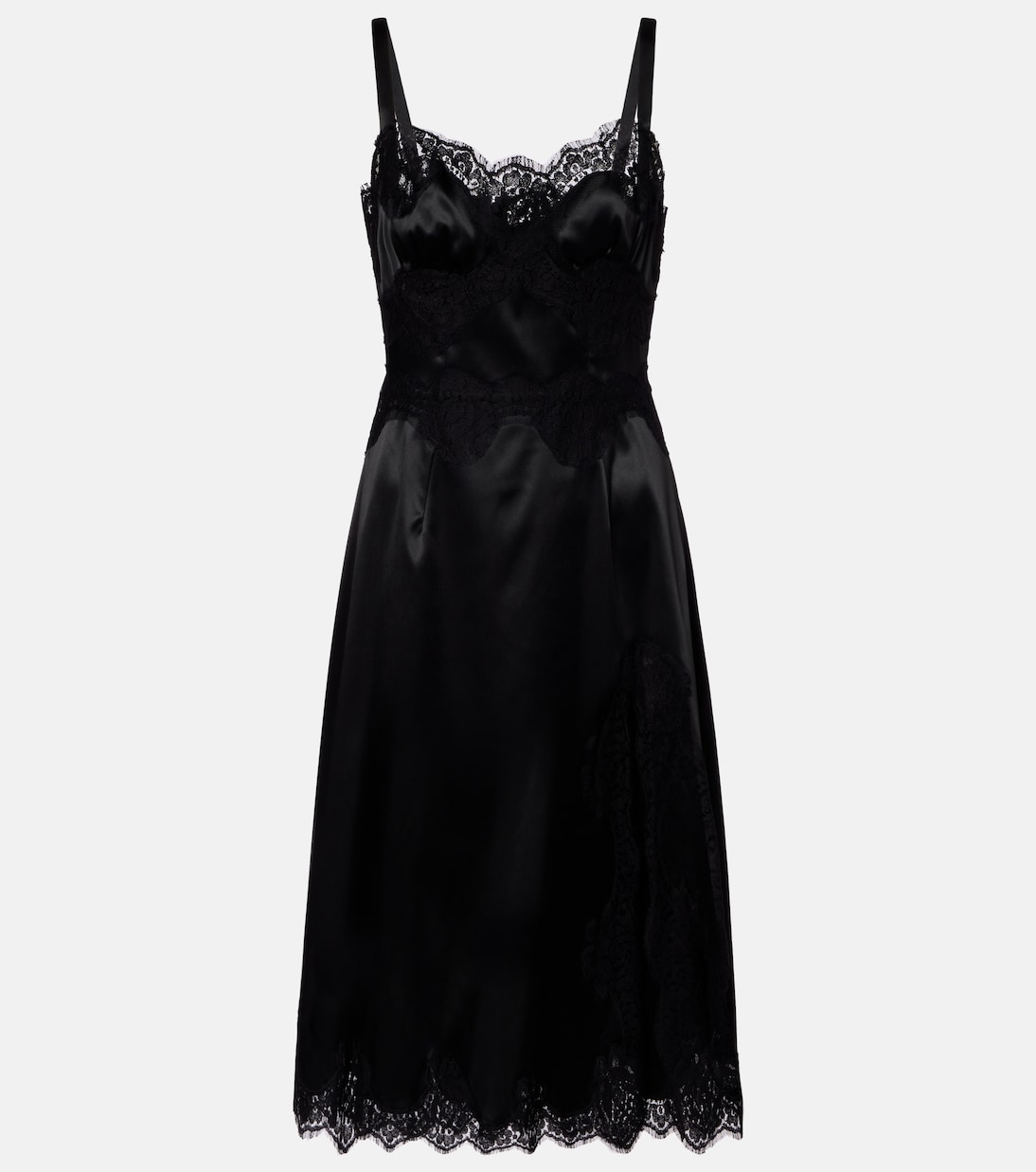 Lace-trimmed satin slip dress | Dolce&Gabbana