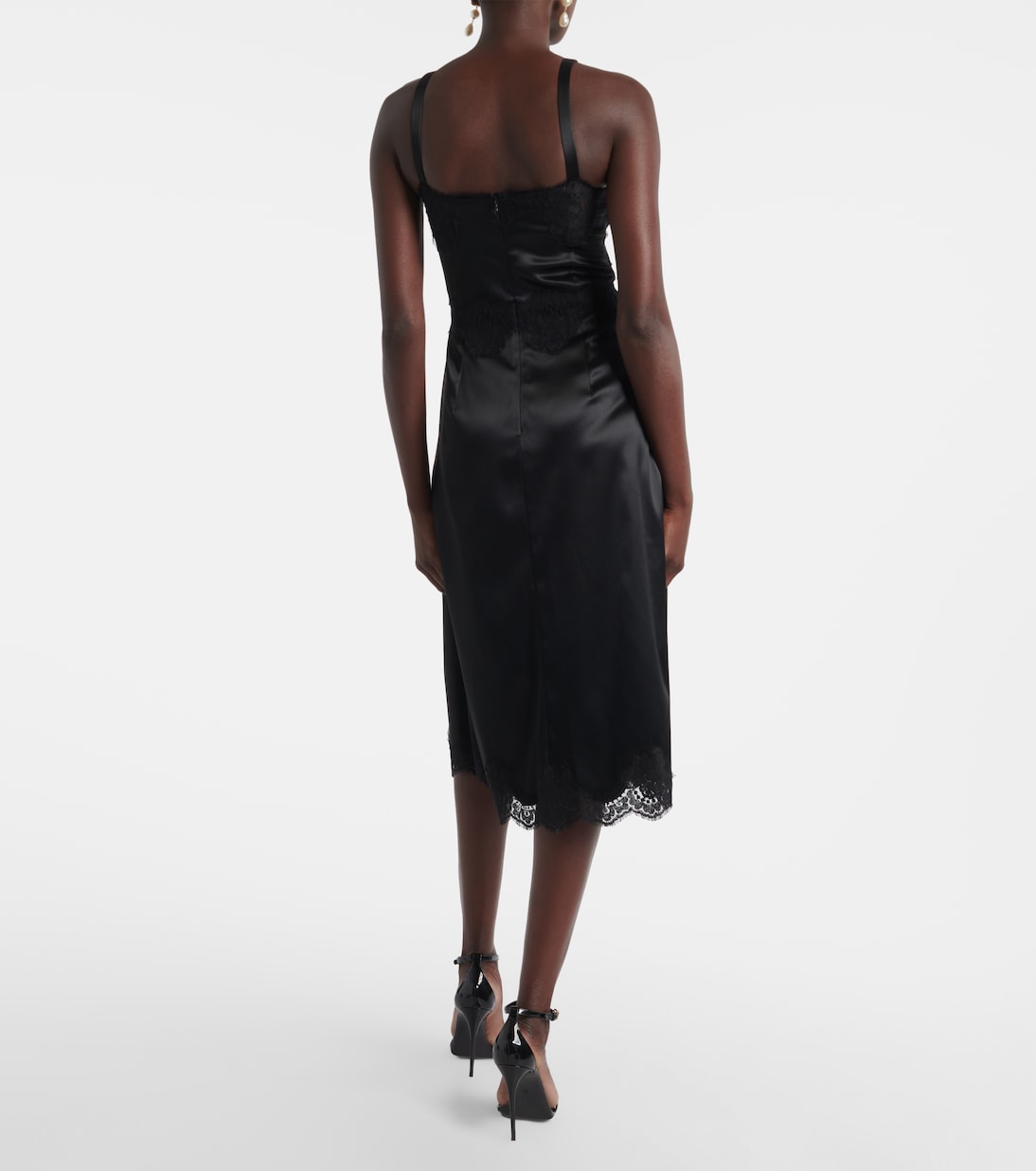Lace-trimmed satin slip dress | Dolce&Gabbana