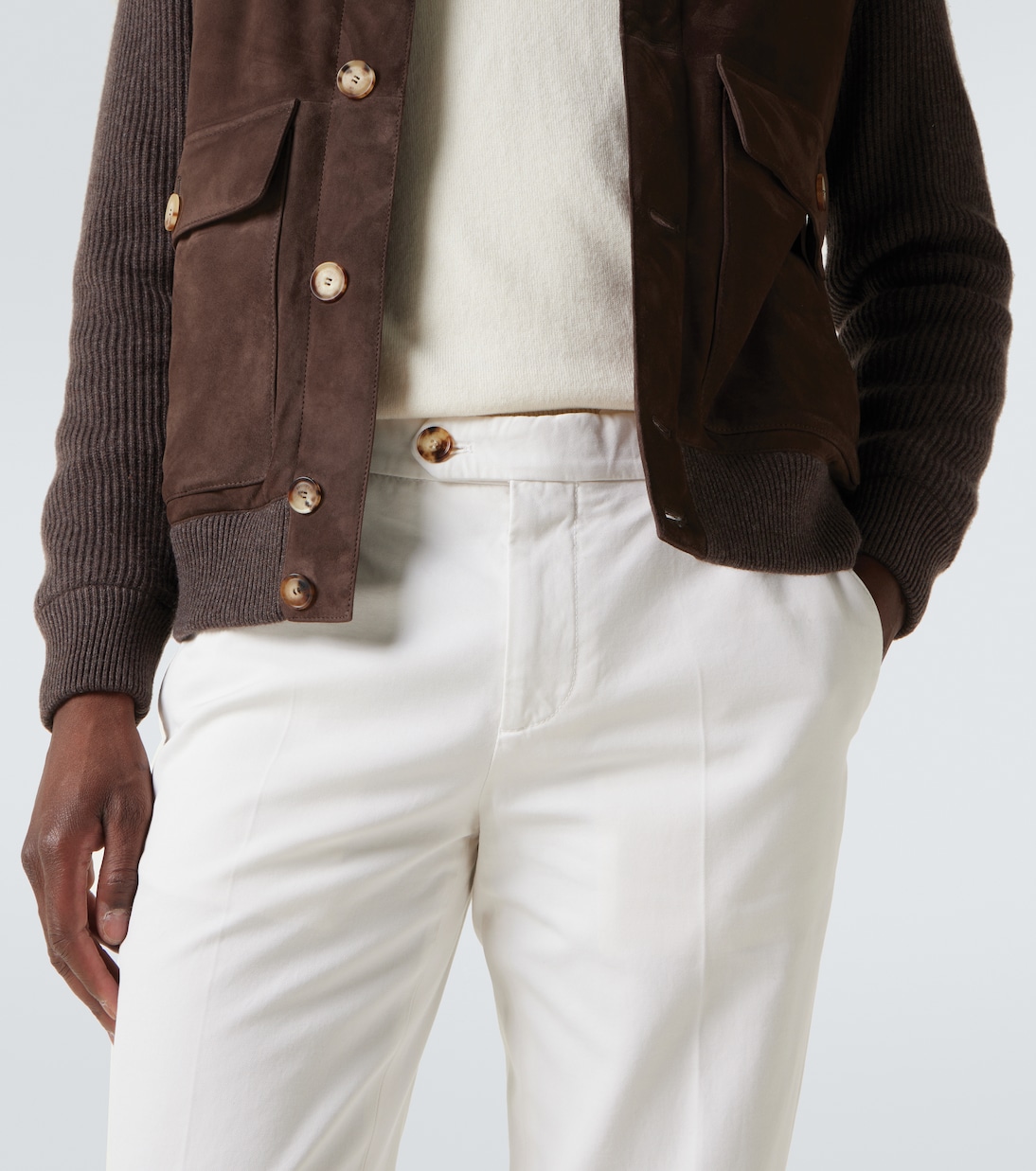 Cotton gabardine slim pants  | Brunello Cucinelli