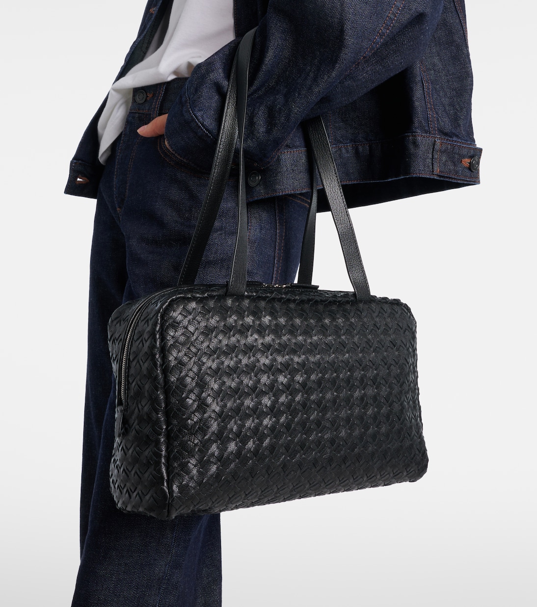 Astra woven leather shoulder bag | The Row