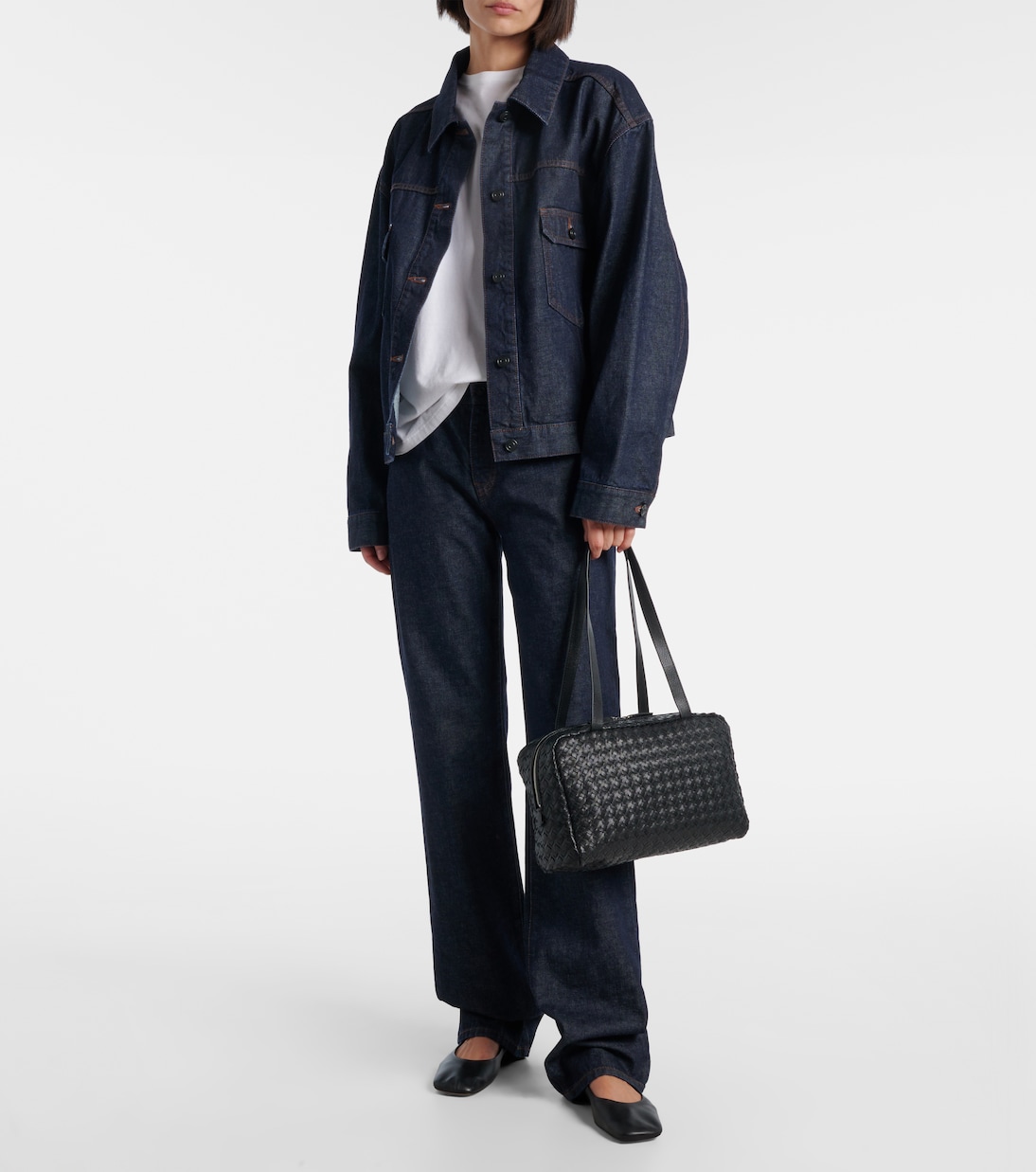 Astra woven leather shoulder bag | The Row