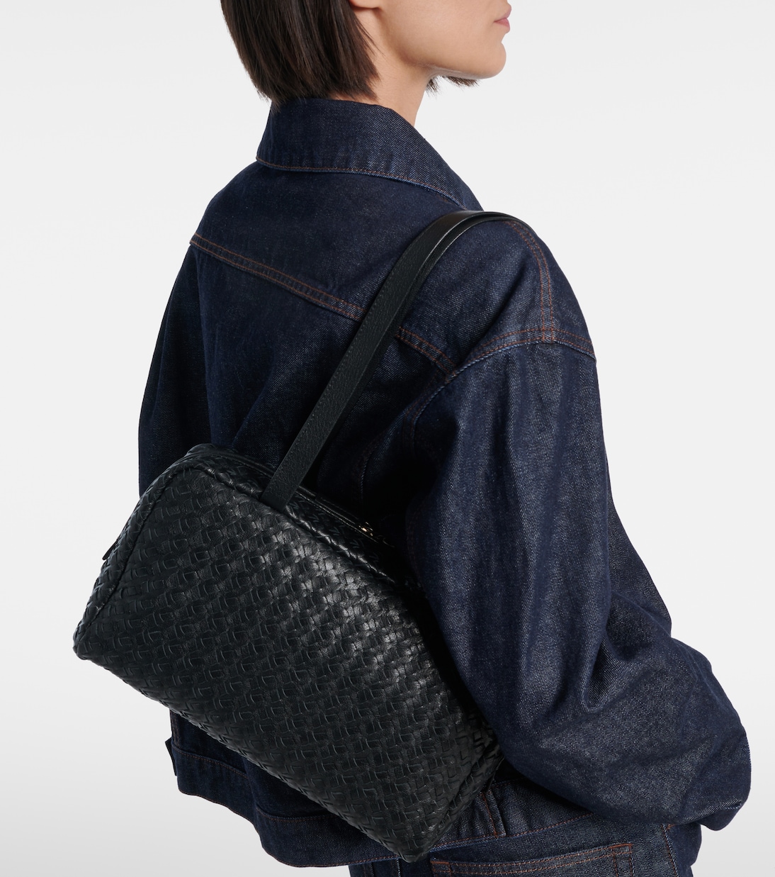 Astra woven leather shoulder bag | The Row