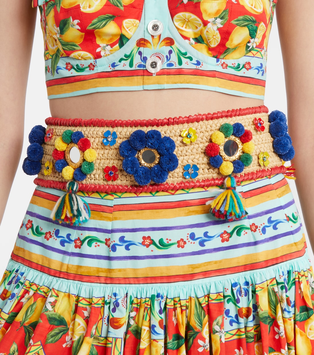 Cinturón de rafia adornado | Dolce&Gabbana