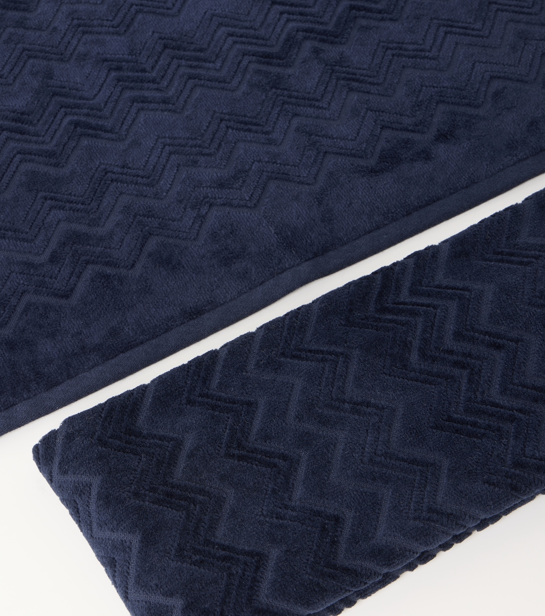 Chalk set of 2 zigzag cotton terry towels | Missoni
