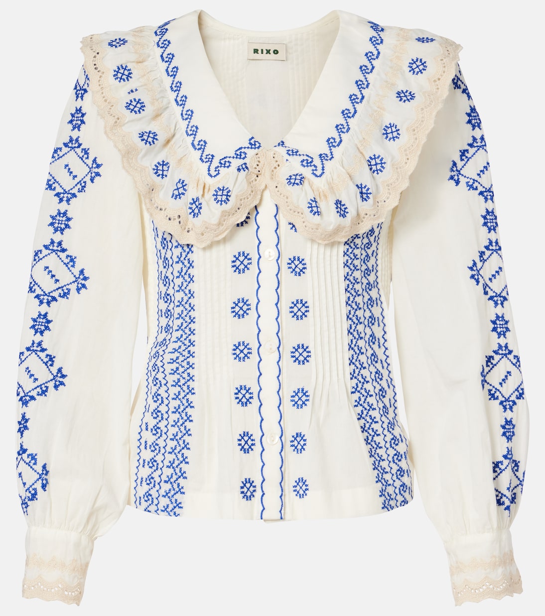 Bestickte Bluse Percy aus Baumwolle | Rixo