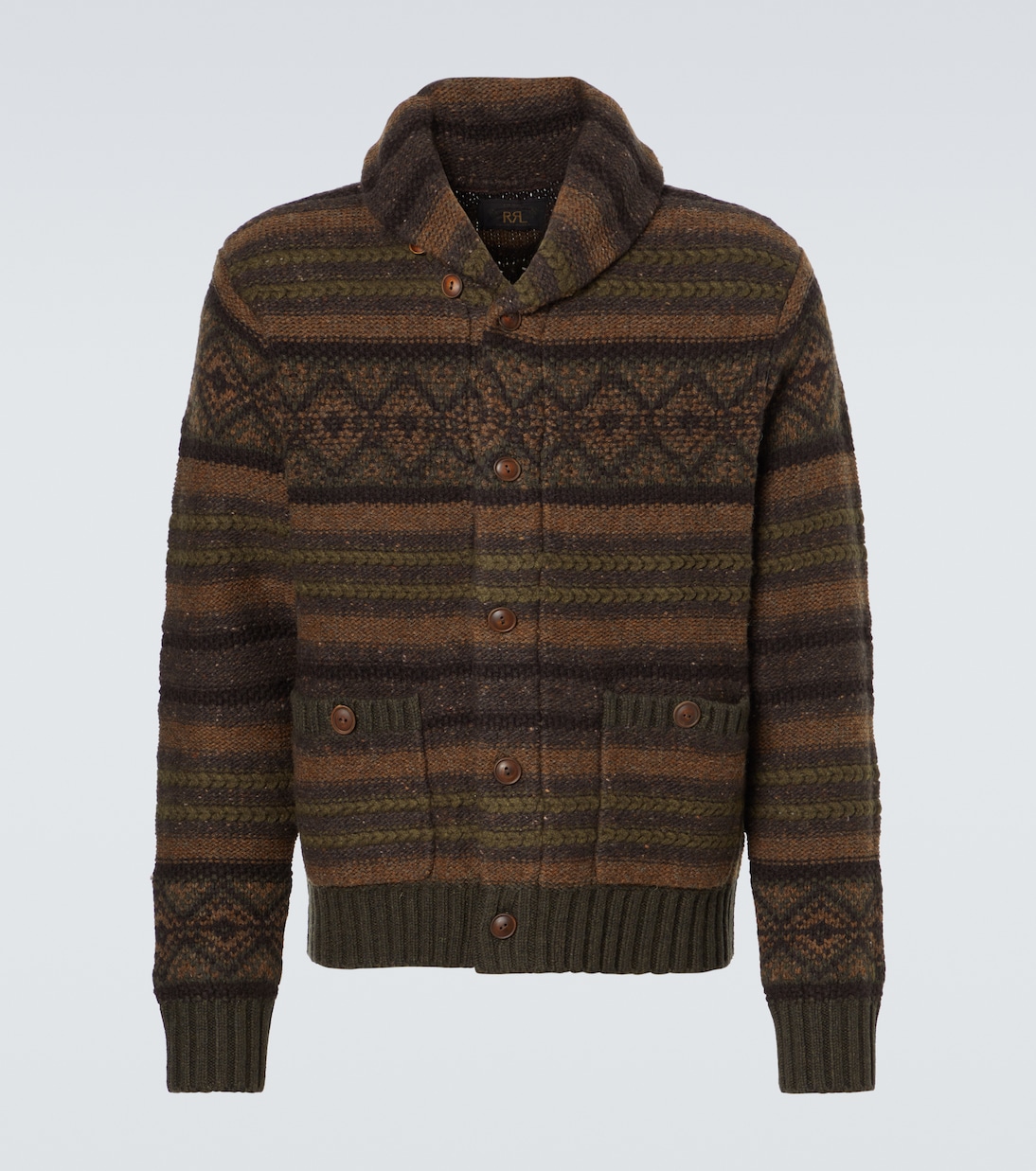 Striped wool and cotton cardigan | RRL