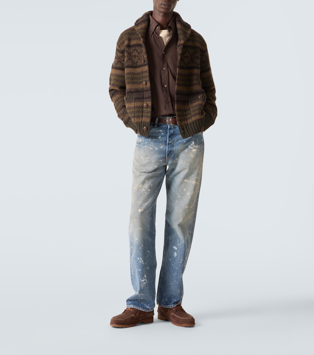 Striped wool and cotton cardigan | RRL
