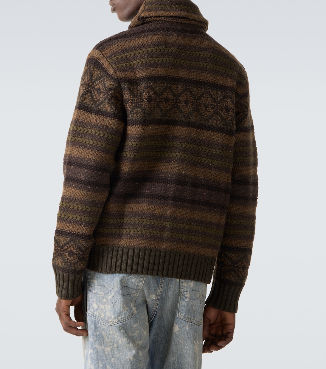 Striped wool and cotton cardigan | RRL